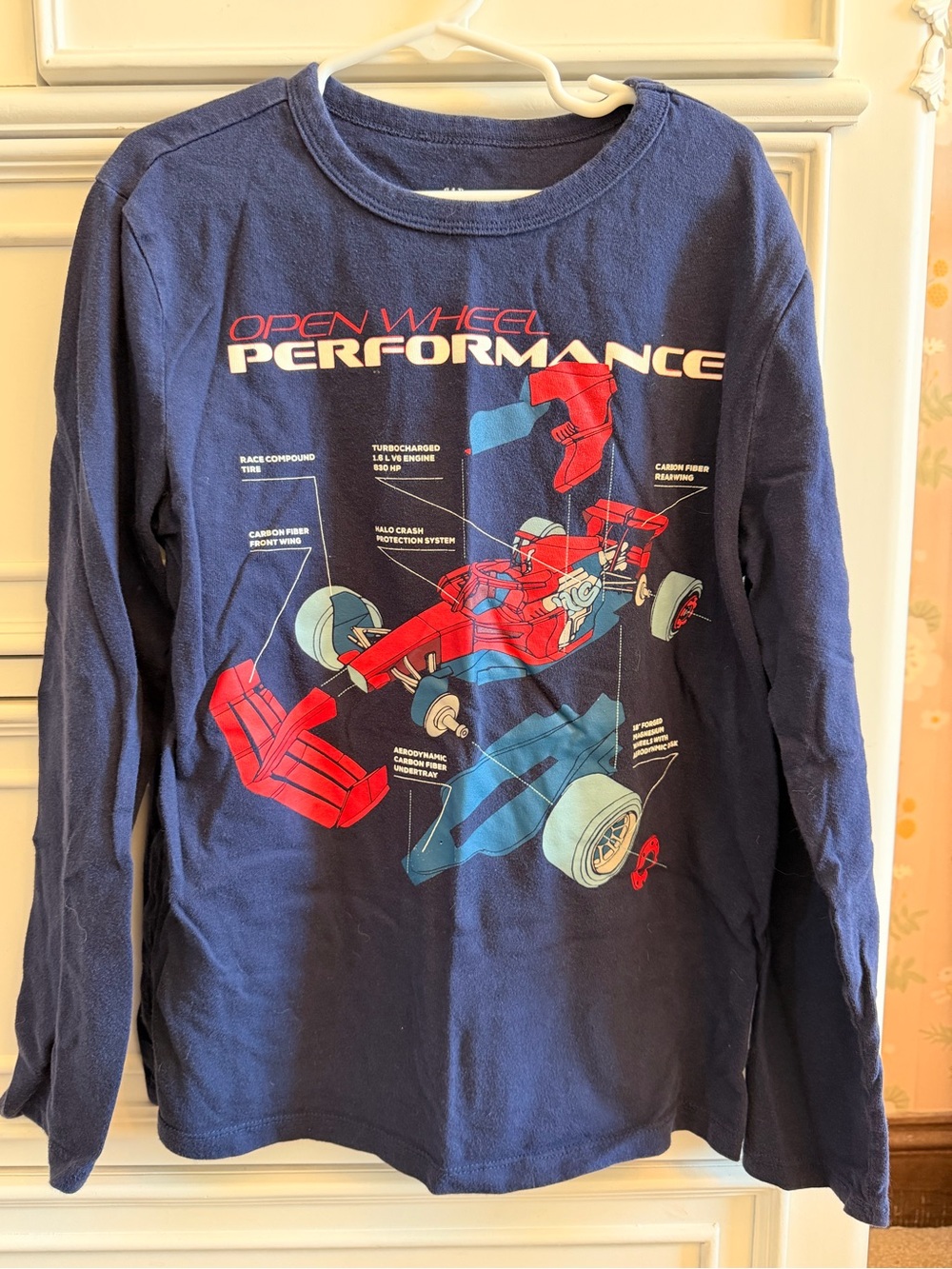 Gap Kids Organic Cotton Long sleeve race car shirt